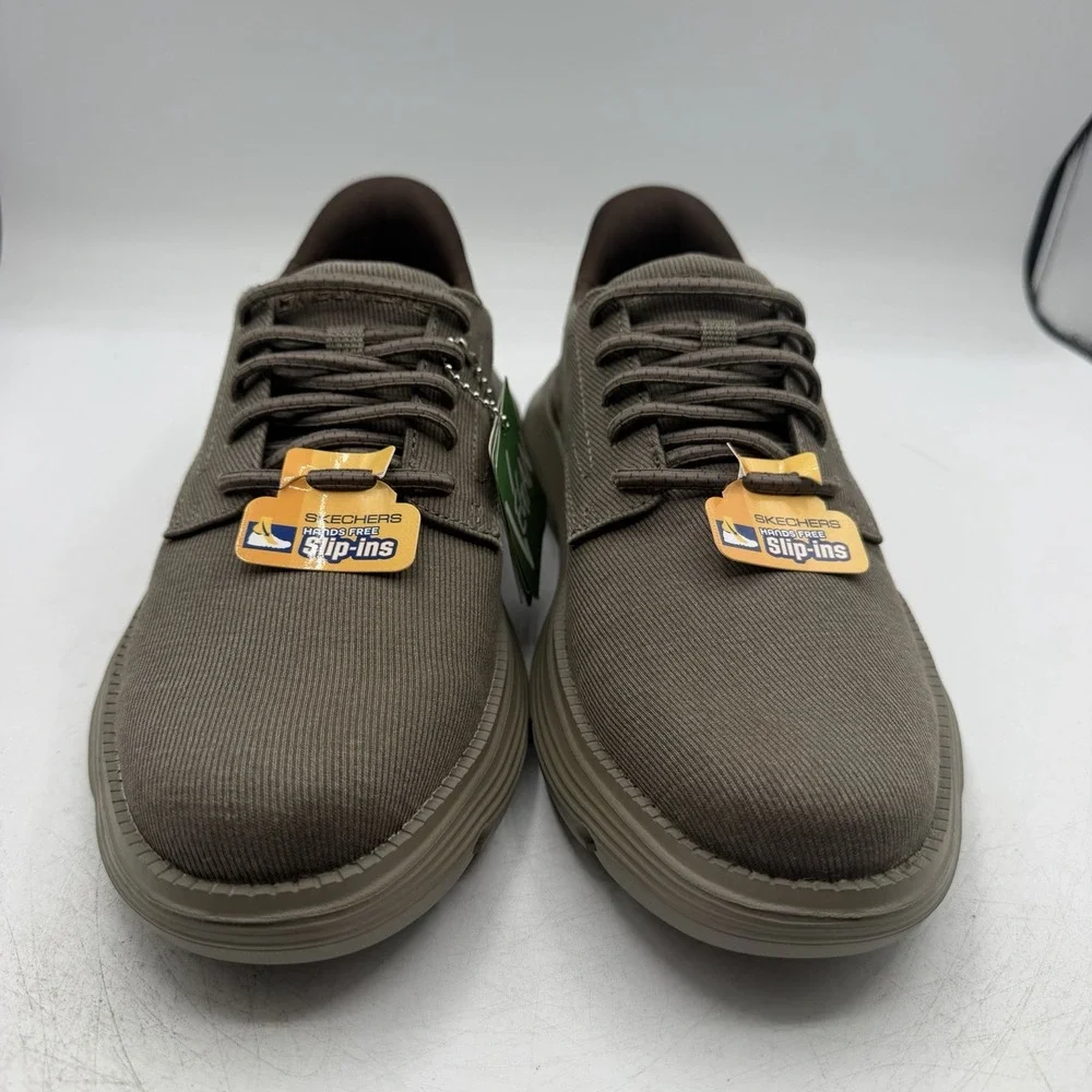 Skechers Garza Clive Shoes Mens 7 Dark Taupe Slip Ins Sneakers Hands Free 205352